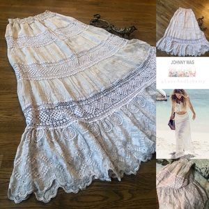 Johnny Was 4 Love & Liberty Pale Pink Maxi Skirt